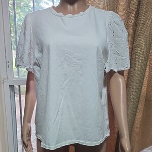 a new day White Eyelet Sleeve Blouse